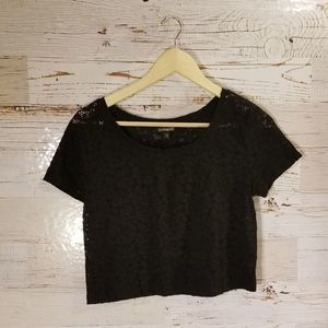 NWT Express black lace short sleeve top